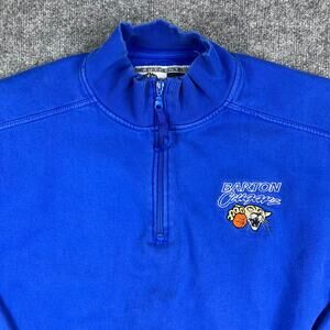 The Rock 1/4 Zip Sweatshirt Mens Size XL Blue Barton Cougars Basketball‎ Vintage